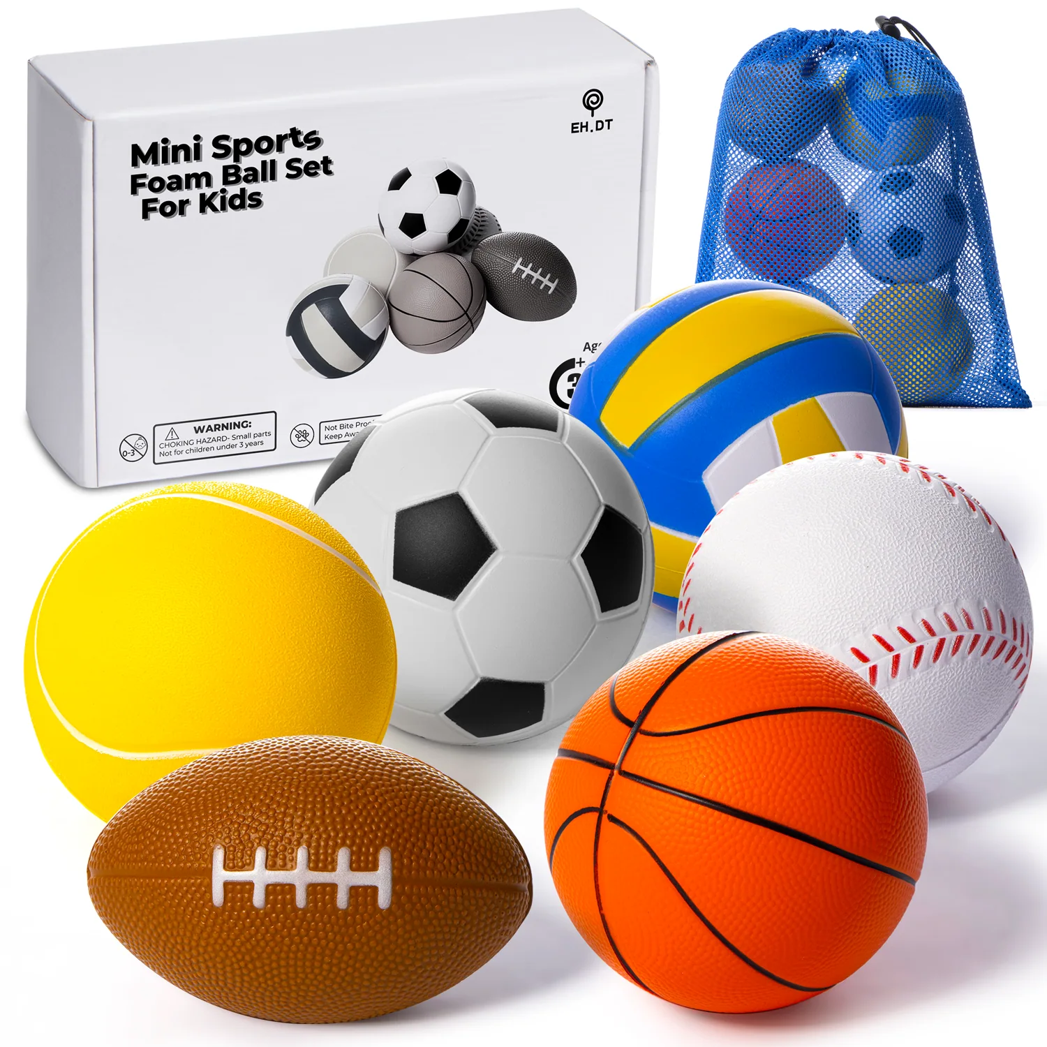 Set of 6 Mini Sports Foam Balls