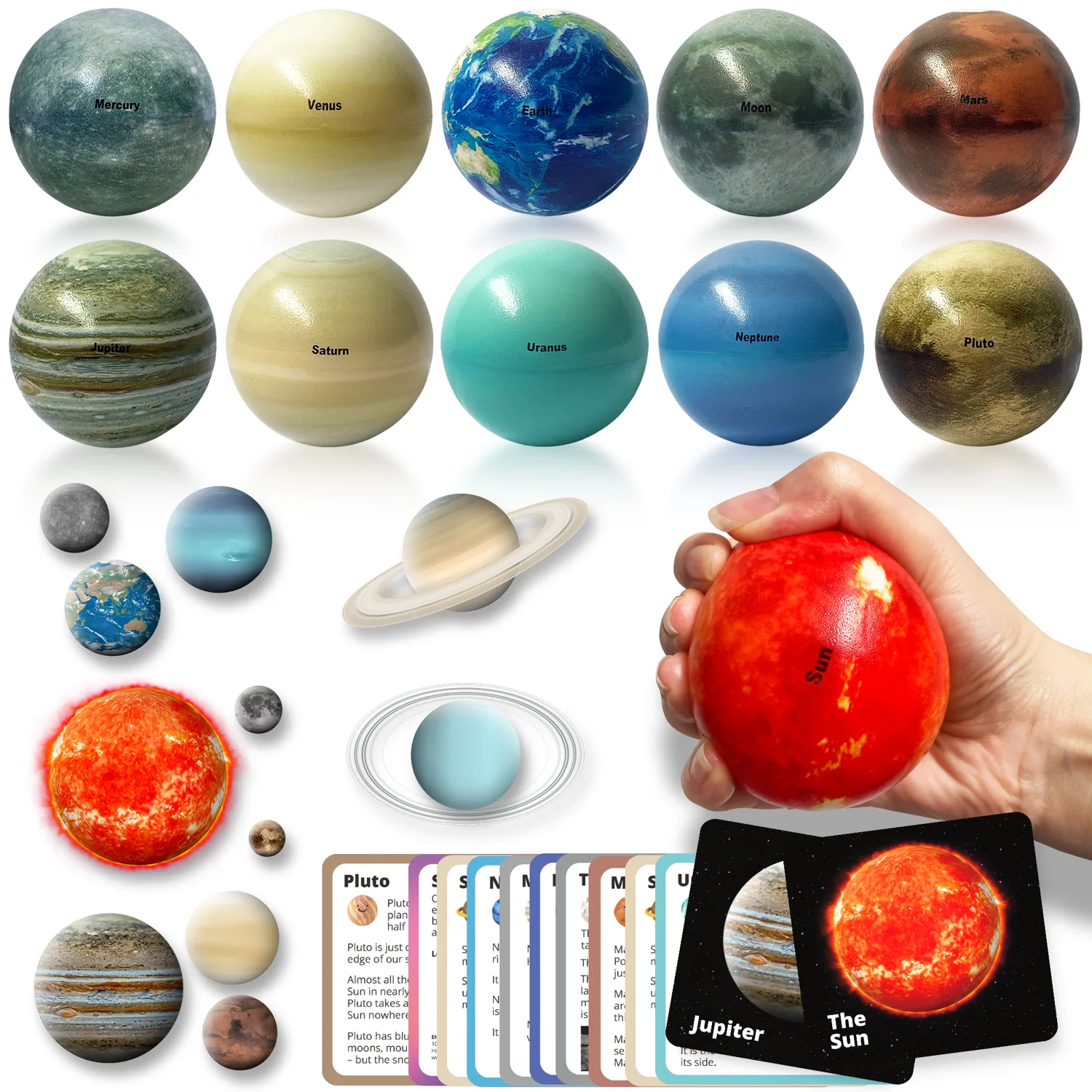Solar System Stress Ball, Flashcard & Wall Sticker Set